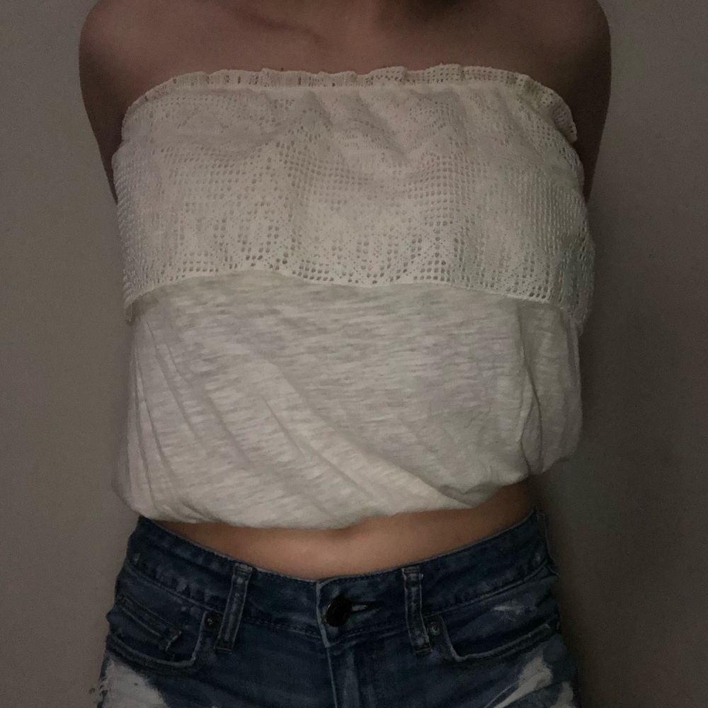 Cream colored tube top